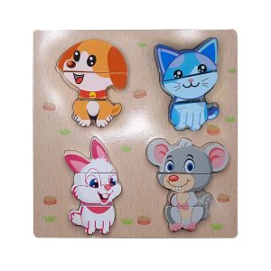 پازل آموزشی مدل جورچین چوبی برشی