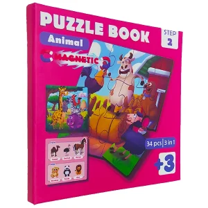 پازل بوک مگنتی حیوانات 34 قطعه