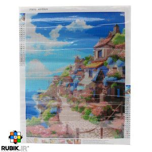 نقاشی الماسی طرح دهکده ساحلی