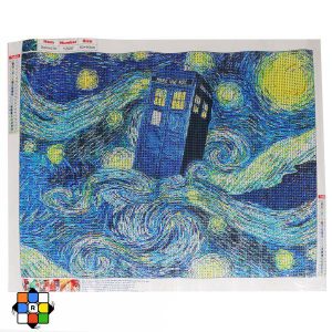 نقاشی الماسی طرح شب پرستاره تاردیس