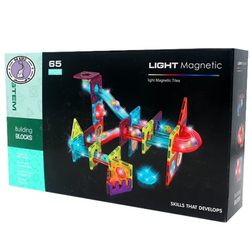 ساختنی 65 قطعه مدل مگنت تایل چراغ دار