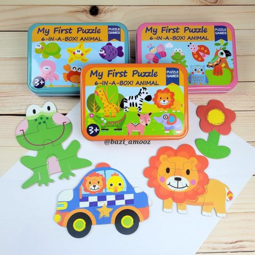 پازل چوبی جعبه فلزی بزرگ 1*6