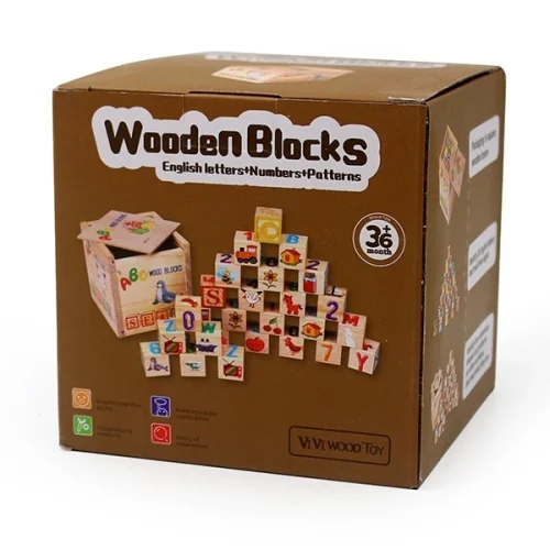 بازی آموزشی مکعب چوبی آموزش حروف انگلیسی