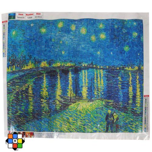 نقاشی الماسی طرح شب پر ستاره بر فراز رن