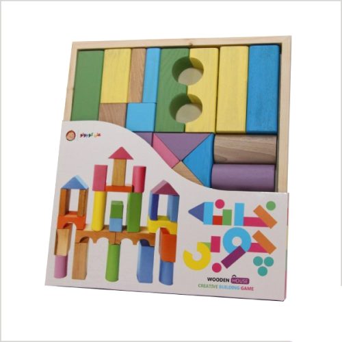 اسباب بازی خانه چوبی رنگ پاستلی