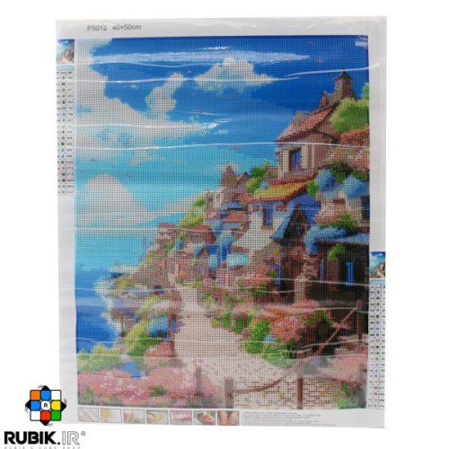 نقاشی الماسی طرح دهکده ساحلی