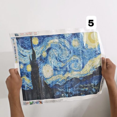 نقاشی الماسی طرح شب پرستاره