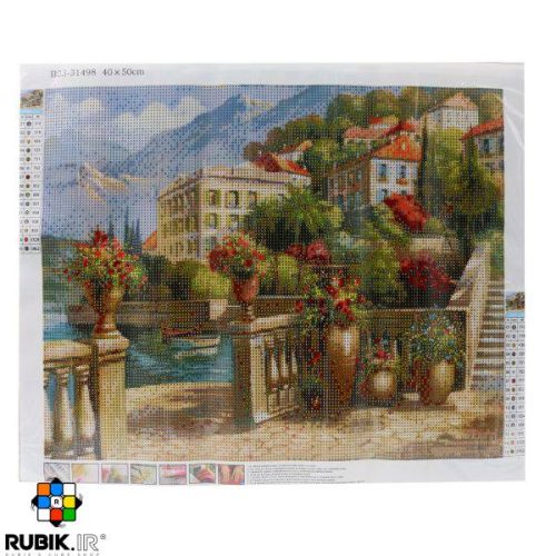 نقاشی الماسی طرح ویلای ساحلی